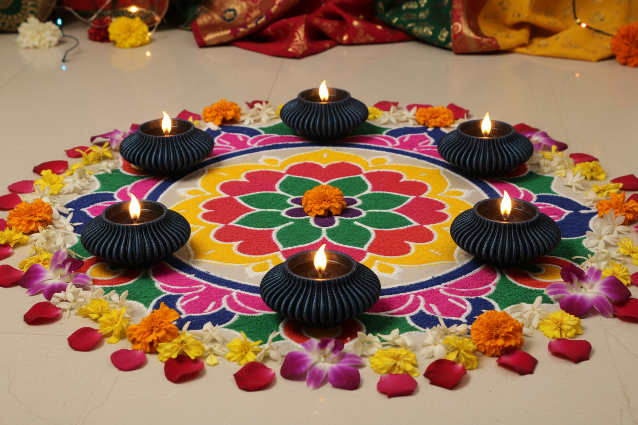 6 diyas circular formation