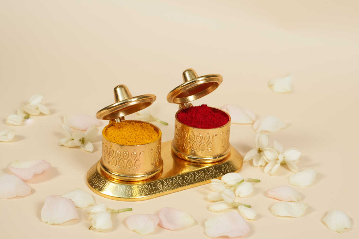 Haldi Kunku with Haldi and Kumkum in Compartments